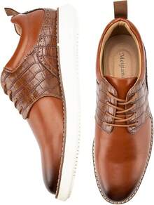 Men's Oxford Shoes Dress Shoes Men's Lightweight Lace-Up Fashion Shoes-20256688 - 棕色-06 - 查看 4