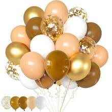 Set de 25 globos de colores leche y café, adecuados para decoración de bodas, propuestas, cumpleaños, graduaciones, compromisos, despedidas de soltera, decoraciones con globos, fiestas con globos, fondos de fotos, Eid, Navidad, Año Nuevo, eventos al aire libre, accesorios para fotos - Multicolor - Ver 4