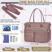Teacher Tote Bag 15.6 Inch Laptop Bag For Women Work Bag Laptop Tote Nurse Bag Professional Computer Messenger Bag With Insulated Pocket, Laptop Briefcase For Office, College, Nursing - Bột cao su - Xem 5