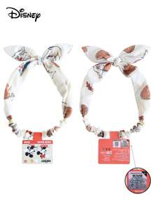 Disney 1pc Disney Authentic Cartoon Hair Hoop, Cute Mickey Mouse, Minnie Mouse, Daisy Duck, Fabric & Wire Bunny Ear Headband For Girls,Satin Narrow Hairband For Washing Face, Adorable Hair Accessory Women Bandana, School Stuff, College, Headbands