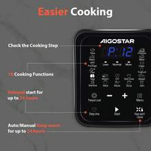 1pc 6L Multifunctional Electric Pressure Cooker, 1000W High Power, 18 Preset Functions, 1-Touch Keep Warm, 24H Timer, LED Display, 3 Pressure Levels, Stainless Steel Body, Aluminum Inner Pot, Non-Stick Coating, Ideal For Household Use - EU F Type Plug(220-240V) - View 8