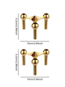 1-delige set metalen kaarsenhouders met moleculaire structuur, Scandinavische, retro en minimalistische driepotige kaarsenhouders, kerndecoratie voor de woonkamer, geometrische creatieve ornamenten, decoratie voor kaarsenhouders in huis, voor huisdecoratie