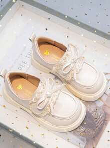 Girls' Leather Shoes – 2025 New Autumn Style, Soft-Soled, Anti-Slip, Stylish British Style, Versatile Sports Casual Shoes For Older & Middle-Aged Kids.Girls White Shoes Ballerina Girls Shoes