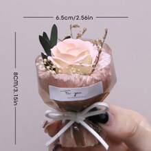 Pocket Rose Soap Flower Bouquet, Mini Preserved Rose Gift, Dried Flower Mini Souvenir, Girlfriend Birthday Decor, Mini Sunflower, Blue Rose, Red Rose, Pocket Romance - Multicolor - View 4