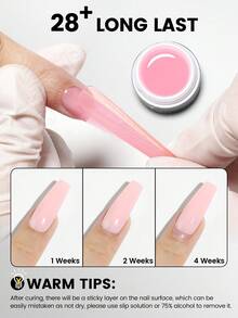 YOKEFELLOW 15g Builder Nail Gel, Nail Extension Gel Jelly Nude Pink Builder Gel Thickening Strengthen Nail Enhancement Nail Extension, Long-Lasting Gel Nail Soak Off UV LED, Nail Art Design Salon For Woman Girls & For A Holiday Gift - Multicolor - View 6
