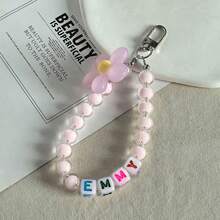 1pc Macaron Color Mixed Pearl/Flower Beads/Letter Bead Bag/Phone Charm Backpack Decor Keychain For Bag - Multicolor - View 21