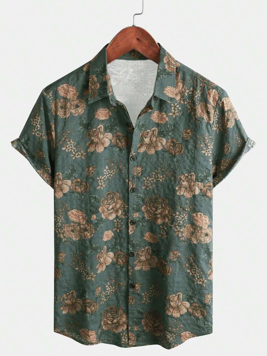 2025 Spring/Summer Men's Comfortable Skin-Friendly Versatile Floral ...