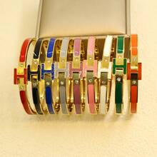 1 chiếc vòng tay hình chữ H mạ vàng 18K dành cho phụ nữ, vòng tay trang sức tinh tế, món quà tuyệt vời nhất cho ngày lễ - Chữ H - Xem 2