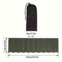 1pc Square Metal Camping Stove Windshield, Foldable Outdoor Cooking Partition, Lightweight Aluminum Alloy Flame Resistant Barrier With Backpack And Hiking Storage Bag - Army Green - View 3