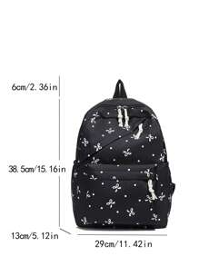 1 件开学蝴蝶结图案背包，大容量学生包，带笔记本电脑隔层书包，可调节肩带书包，休闲轻便旅行背包，非常适合女孩/青少年/学生/毕业生，适合日常使用、郊游、旅行、学校和开学