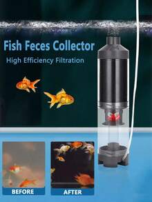 1pc Silent Transparent Aquarium Cleaner, Fish Tank Filter, Fish Waste Collector, And Aquarium Wastewater Filter. Made Of Plastic. Suitable For Aquarium Accessories And Pet Supplies. Suitable For Both Large And Small Aquariums. Requires An Air Pump - Multicolor - View 3