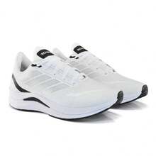 Men's Sports Tennis Shoes For Gym Running, Training, Work, Comfortable - 白黑 - 查看 2