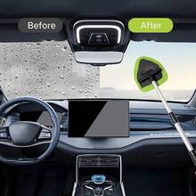 11pcs Auto Windshield Cleaning Kit With 6 Reusable Microfiber Pads, 2 Spray Bottles, Extendable Handles - Green, Popular Auto Cleaning Essential - 綠色 - 查看 3