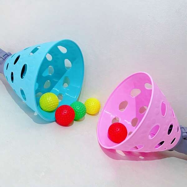 Set de 5 bolas con 2 lanzadores para juego de atrapar y lanzar - Actividad divertida para interiores/exteriores para niños y familias, juguetes de playa y regalos festivos para Halloween y Navidad
