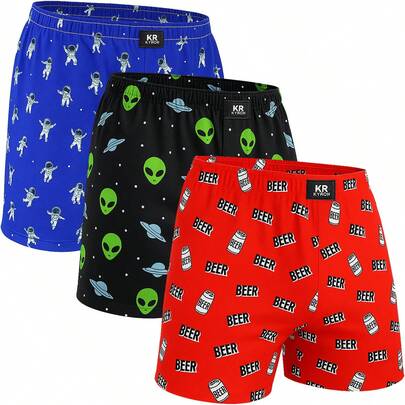 Kyron kit 3 Samba Canção Masculino Pijama Dormir Leve e Confortável