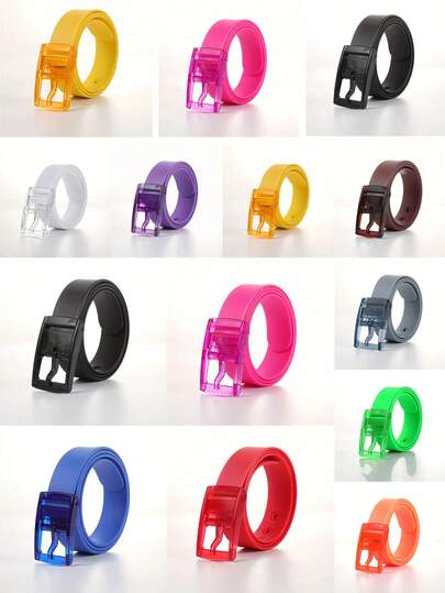 男士时尚硅胶休闲腰带，塑料扣 - 白色和糖果色可选，适合休闲和正式场合，可调节，是圣诞节、情人节、毕业典礼的完美礼物，也是秋季、万圣节和秋冬季日常穿着的舒适配饰，适合青少年、青年、男士，休闲、户外、运动、度假、毕业、生日、日常穿着。