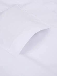 1 Pc Classic Mens Solid Business Shirt Slim Fit Button Down Office Work Formal Casual Wear Essential - trắng - Xem 4