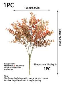 1/3/5 件人造薰衣草花束，花园婚礼派对家居装饰，新娘花束，客厅卧室窗台花瓶摆件，新年装饰，假植物 - 橘色 - 查看 2