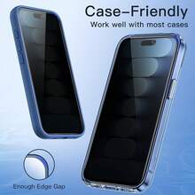 JETech Privacy Screen Protector For 15 Pro 6.1 Inch, Anti-Spy Tempered Glass Screen Protector With Easy Installation Frame, 2 Units - IPhone 15 Plus - View 8