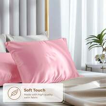 9件套缎面睡眠套装 | 比丝绸更柔软的枕套和眼罩套装 - 包括1个缎面枕套、1个缎面睡帽、2个缎面发圈、4个发夹和1把头发柔顺梳 - 彩色 - 查看 9