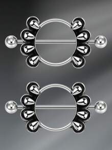 CIZME 1pair Funky Stainless Steel Spider Octopus Bat 14G Nipple Rings For Women Halloween 14 Gauge Nipple Stud Barbell 16mm Nipple Piercing Jewelry Body Piercing