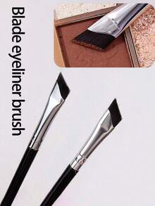 YISE 3pcs Fine Eyeliner & Eyeshadow Brushes Set, Sickle Ultra-Thin Angled Brush, Suitable For Silk Eyelash Makeup, Beauty Cosmetic Tools, Portable For Travel, Gift For Women And Girls, Eyebrow Brush, Eyeshadow Brush, Brush