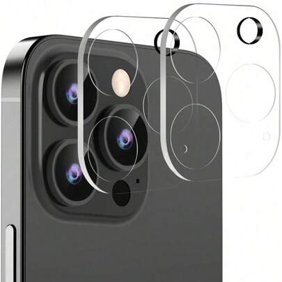 2 件透明防刮相机镜头保护膜适用于 Apple 11 12 13 14 15 16 Pro Max Plus Mini，高清全覆盖保护适用于日常防护、办公室、家庭镜头保护膜手机相机盖防水防震防摔防摔防指纹