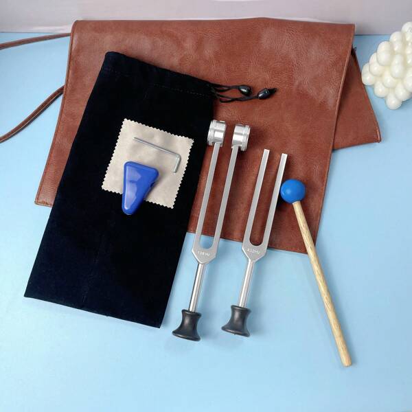 128Hz, 256Hz/128Hz, 432Hz Tuning Fork Set - Aluminum Alloy Tuning Forks For Sound, Music Instruments, Vibrations, Includes Accessories And Velvet Bag