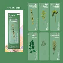 5入組花朵圖案書簽 - 紫色 - 查看 18