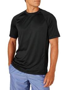 Essentials - Men's UPF 50 Quick-Drying Short-Sleeve Swim Shirt - 黑色 - 查看 1
