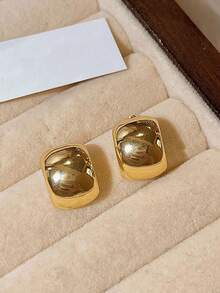 Bộ 6 món kiểu Hồng Kông cổ điển, mặt dây chuyền ngọc trai tròn bề mặt nhẵn, bông tai hình mắt mèo và bông tai đinh tán, thích hợp cho bé gái. - Một cỡ - Xem 5