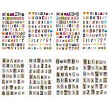 181 pièces / 4 feuilles Ensemble d'autocollants de l'alphabet, des chiffres et des symboles en anglais. Autocollants vintage pour scrapbooking, journalisation esthétique, journal de rebut. Kit de fournitures pour scrapbooking avec lettres autocollantes