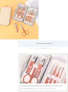 1 Juego de Kit de Cuidado de Uñas de 8 en 1 que incluye cortaúñas, herramientas de arreglo y pedicura, juego de cuidado personal con estuche de viaje, gran regalo para hombres, mujeres, familia y amigos