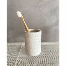 ATGRWYER 2PCS Concrete Bathroom Tumbler Cup Set,Toothbrush Holder,Hotel Mouthwash Cups Made Of Cement Material With A Sense Of Design - Default - View 5