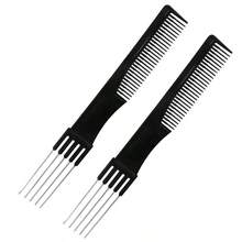 2 Paquetes de Peineta Moldeadora con Púa de Metal, Peines para Mujeres, Peine Moldeador para Peinado, Negro - Negro - Ver 2