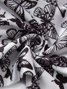 4件套青少年女孩花卉蝴蝶印花休闲针织紧身裤