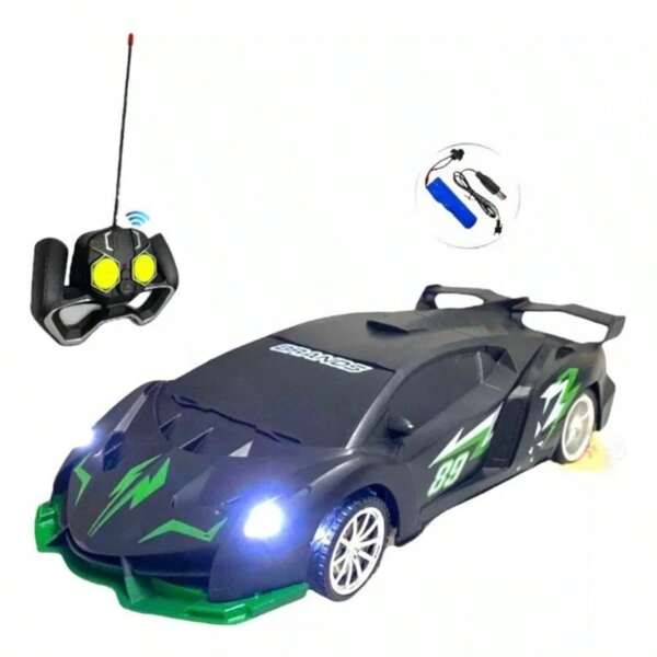 Carrinho De Controle Remoto Recarregavel Super Esportivo Cor Preto Personagem Corrida Corrida