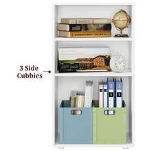 Archivador móvil con ruedas, 2 estantes y 1 cajón, armario de oficina para archivos y documentos en formato DIN A4, formato carta, blanco, 60 x 40 x 75 cm - Blanco - Ver 7