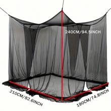 1pc Bed Canopy Mosquito Net, Heavy Duty Mosquito Netting For Indoor & Outdoor, Square Netting Curtain For Bunk Bed, Camping, Bedding, Patio, Easy Installation