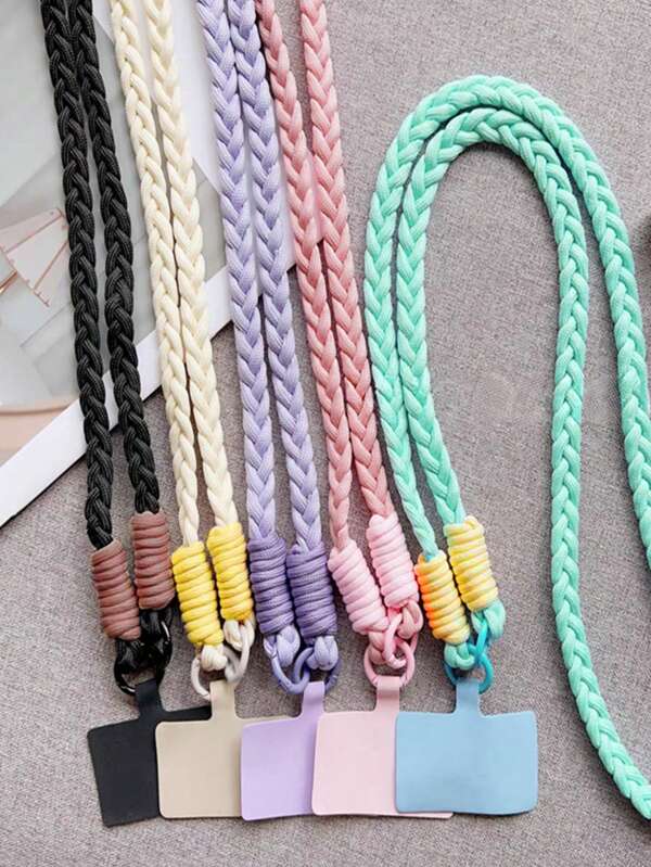 1pc Women's Braided Phone Lanyard Strap Necklace, Detachable Crossbody Chain For Phone Case, Camera, Keys, Convenient Accessory