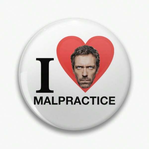 44mm House MD Malpractice 1.7inch Pins Broach DIY Buttons Snap-In Craft