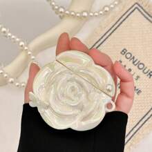 Elegant Rose Shaped PVC Earphone Cases, Delicate Yet Personalized, Compatible With AirPods 1/2/3/4/Pro And Pro 2, Each Comes With An Option Of Pearl Bracelet Or Keychain