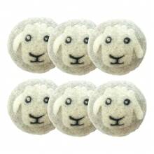 1 Pack Of 6 Laundry Wool Dryer Balls - Natural Fabric Softener, Reusable, Reduces Clothing Wrinkles And Saves Drying Time, Better Alternative To Plastic Balls And Liquid Softener