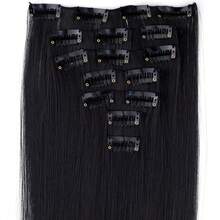 20-Inch 7-Piece Elegant Long Straight Synthetic Hair Extensions Set - High Quality Clip-In Extensions With Lace Detail, Versatile And Stylish For All Women, Great For Everyday Use Wig Extensions