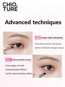 CHIOTURE 1mm 超细眼线笔双头丝滑凝胶眼线笔防水防晕染，适合化妆初学者轻松上手