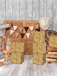 2 Stück/1 Stück Heurundballen als dekorative Boxen für Western-Cowboy-Party-Dekorationen, Bauernhof-Heu, Landhausstil-Boxen, gestapelte Strohsäcke, Karton-Geschenke, Fotorequisiten für Fotokabinen, Tischmittelpunkte für Rodeo-Geburtstag, Baby-Shower-Party-Zubehör, Heuballboxen in Großpackung, Wild-West-Fotokabinen-Requisiten für Western-Cowboy-Party, Geburtstaggeschenke, Bauernhof-Zubehör