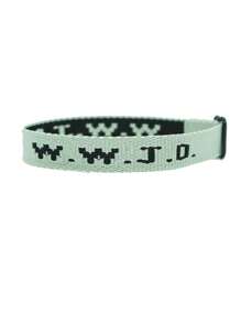 10 stili Braccialetto a fascia in jacquard con lettera WWJD Cosa farebbe Gesù Braccialetto intrecciato con ricamo alfabetico Gioielli cristiani ispiratori per ragazze e ragazzi adolescenti