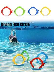 4/8 件彩色下沉式潜水圈，适合青少年的有趣水下泳池玩具，非常适合潜水训练和检索，橙色、绿色、蓝色、黄色，泳池潜水玩具，游泳池玩具，泳池配件，泳池派对，1/2 件