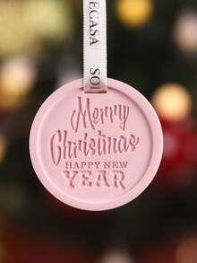 1pc New Christmas Round Letter Pendant Aroma Stone Plaster Silicone Mold DIY Plaster Resin Diffuser Stone Car Decor Closet Hanger Silicone Mold - White - View 1