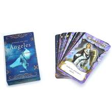Cartas de Ángeles en Español - Baraja de Ángeles, Cartas Espirituales de Mensajes Divinos con Ilustraciones Místicas, Instrucciones para Lectura Intuitiva y Meditación - Negro - Ver 6